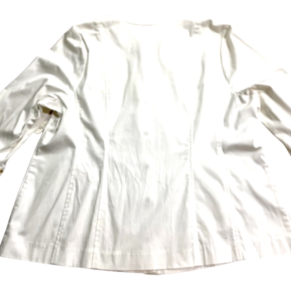 Catherines White Blazer Plus Size 1X 18/20W Cotton Stretch Gold-tone Grommets - Picture 7 of 13